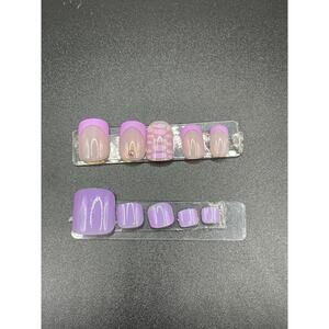 48 pcs Matching Press on Toe and Nails